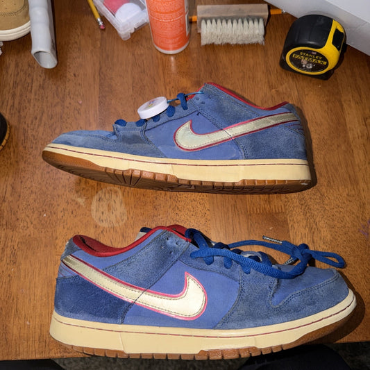 Nike Dunk Low Premium SB 313170-400 9.5 Blue Ribbon Gold Eric Koston