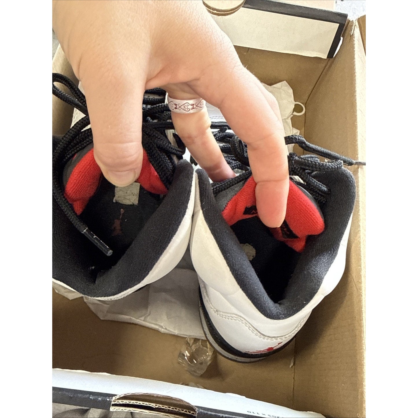 Air Jordan 5 Retro GS White Cement 440888-104 Youth Sz 4 Replacement Laces