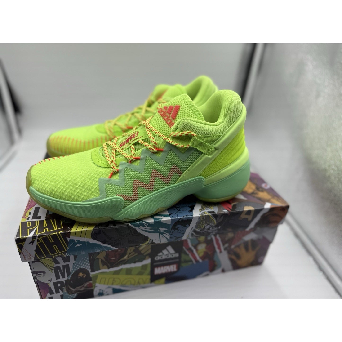 Size 6.5y Adidas D.O.N Marvel Spider-Man Spidey Sense Green Fw8747 BS575