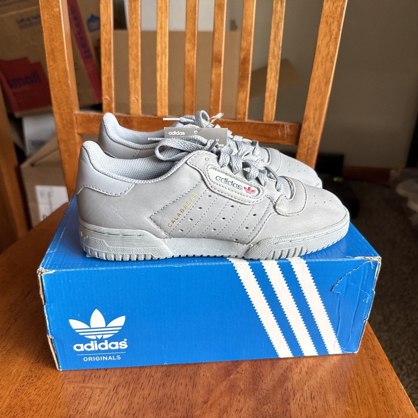 Adidas Yeezy Powerphase Calabasas Grey 2017 Mens Size 4 Youth Size 4Y BS037