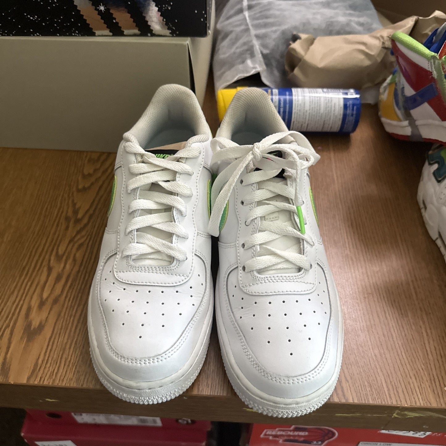 Nike Air Force 1 '07 LV8 White Aquamarine Green Strike DJ5154-100 Size US 7Y