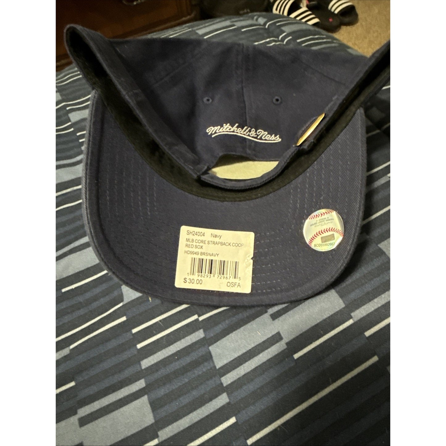 MLB Strap Back Red Sox Dad Hat Fit Navy