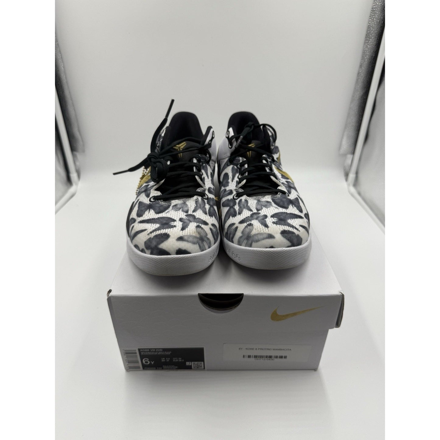 Size 5 (GS) - Nike Kobe 8 Protro Low White Metallic Gold