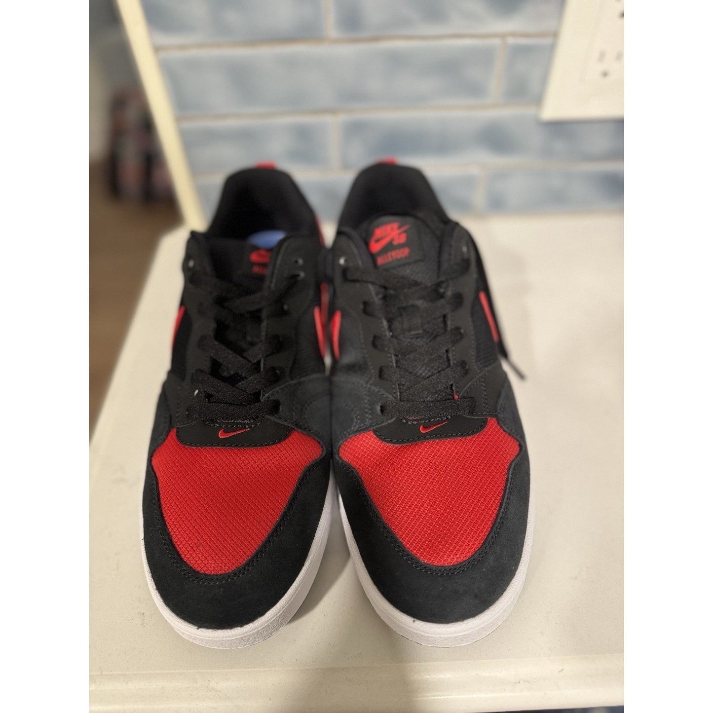 NIKE SB Alleyoop Black/University Black-Red Skateboard Sneakers Size 11.5 New