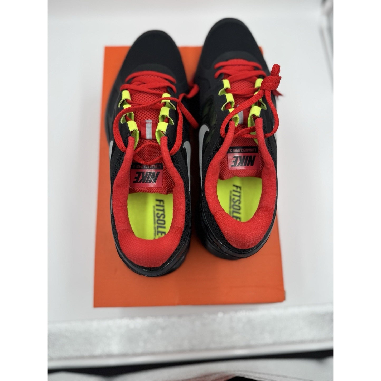 Size 11.5 - Nike LunarEclipse+ 2 Black University Red Brand New From 2011 bs862