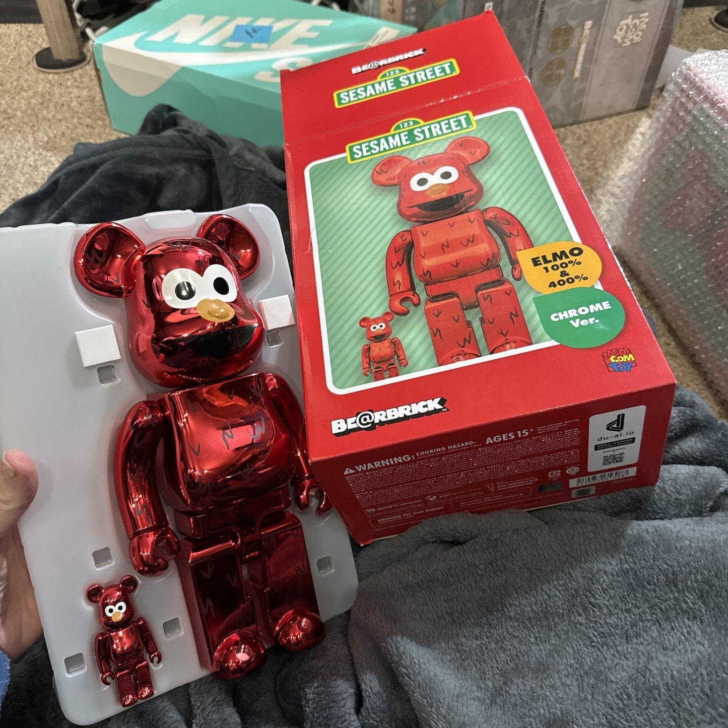 MEDICOM TOY BE@RBRICK ELMO CHROME Ver. 100％ & 400％ SESAME STREET Used