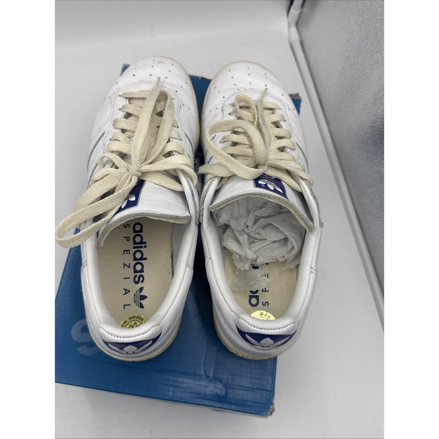 Size 8.5 - Adidas Burnden SPZL White Polar Blue