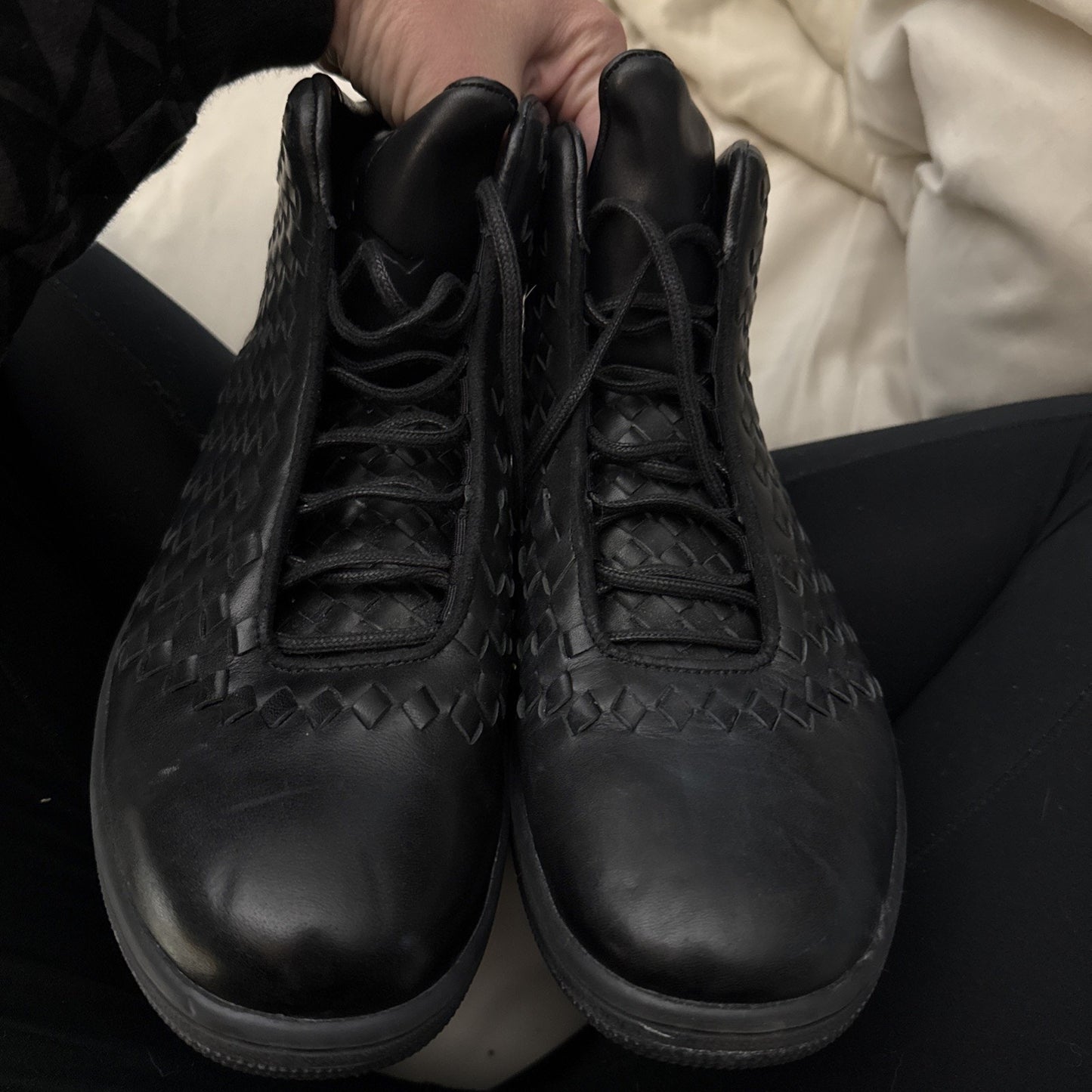 Nike Air Jordan Shine Black Leather 689480-010 Men's Size 10.5