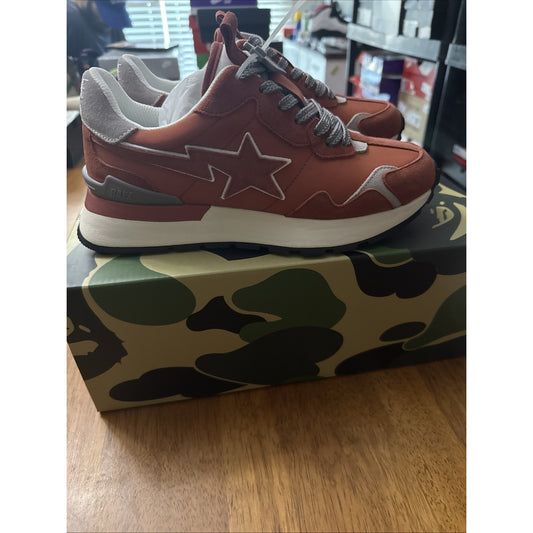 Size 7 - A Bathing Ape Roadsta Low Orange Grey bape