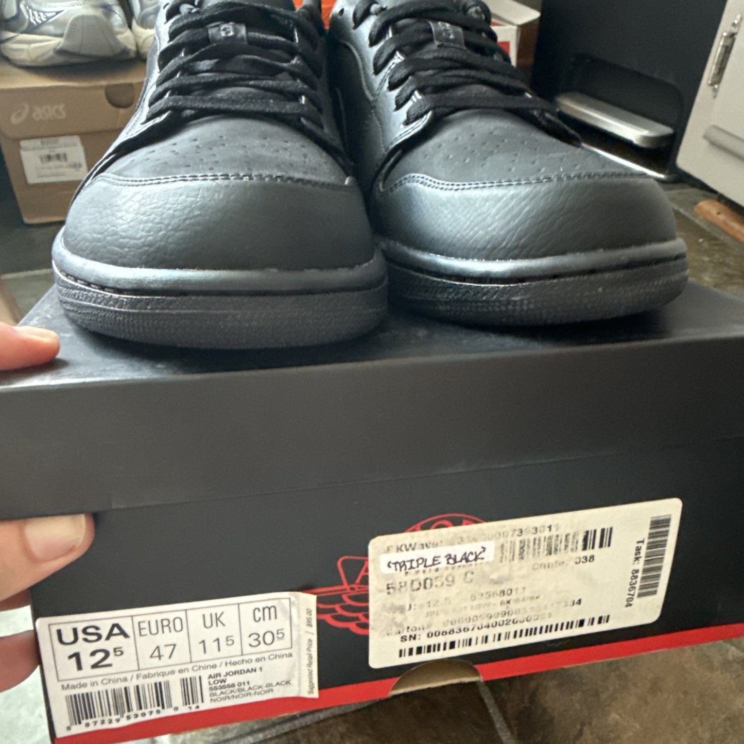 Size 12.5 - Air Jordan 1 Retro Low Triple Black