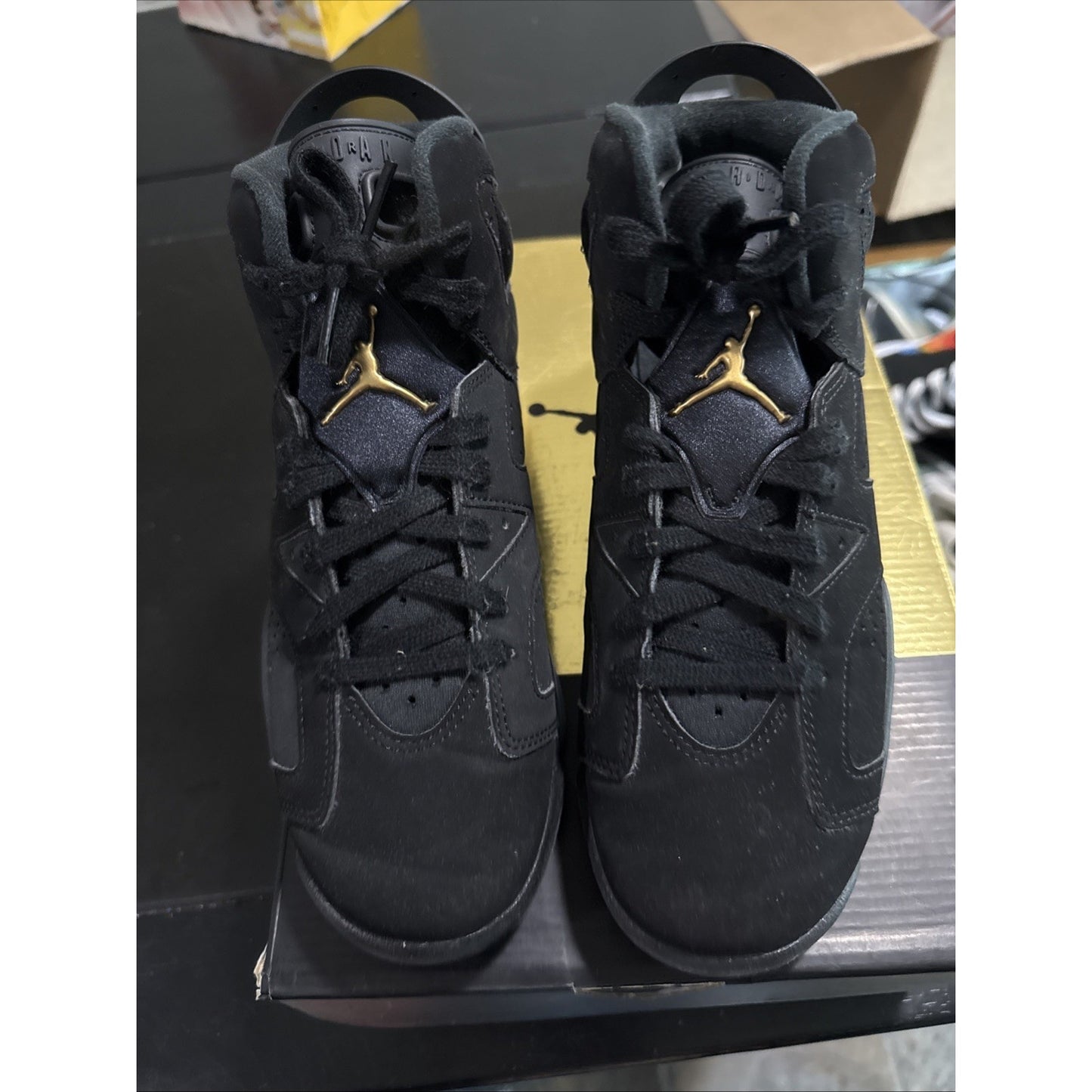 Air Jordan 6 Retro DMP Black Metallic Gold Leather Shoes 5.5 Youth CT4964-007