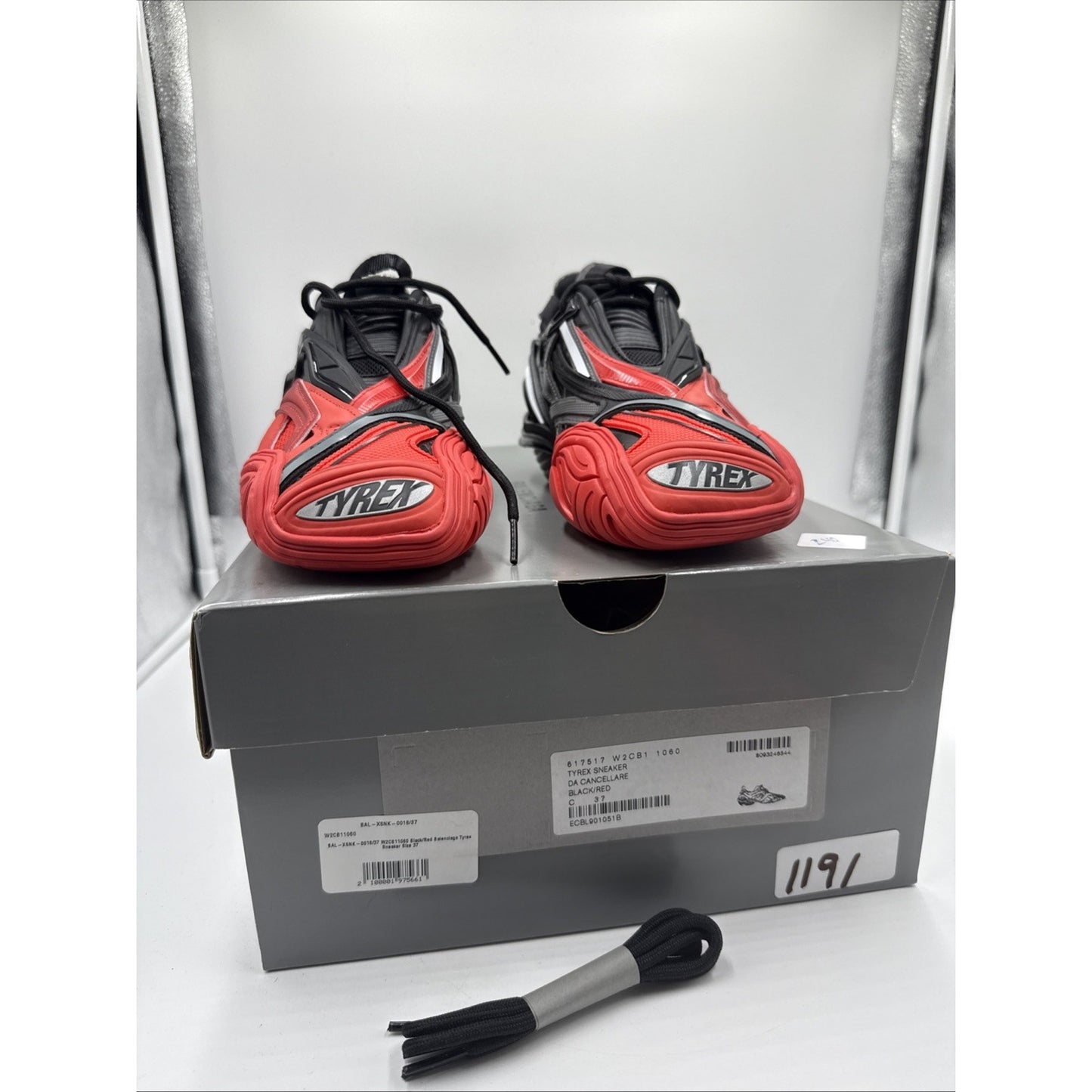 Size 7 - Balenciaga Tyrex Low Black Red W