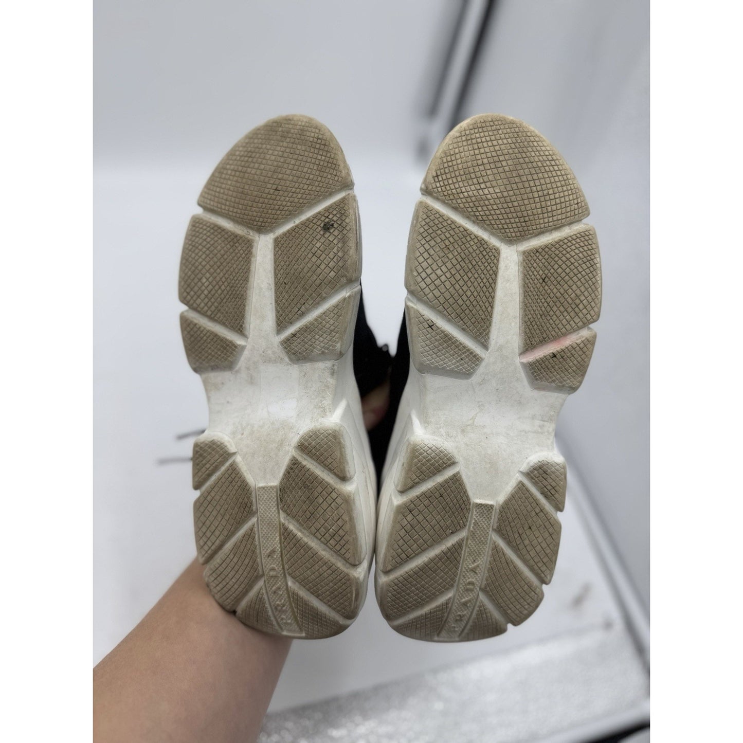 Size 4.5 - Prada Knit Fabric Sneakers Black