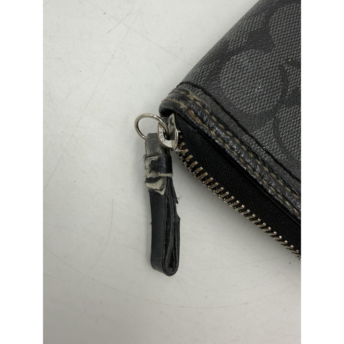 Coach F54007 Crossgrain Accordion Zip Around Leather Wallet - Black