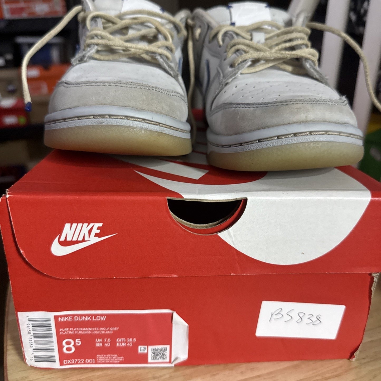 Size 8.5 - Nike Dunk Low Wolf Grey Pure Platinum