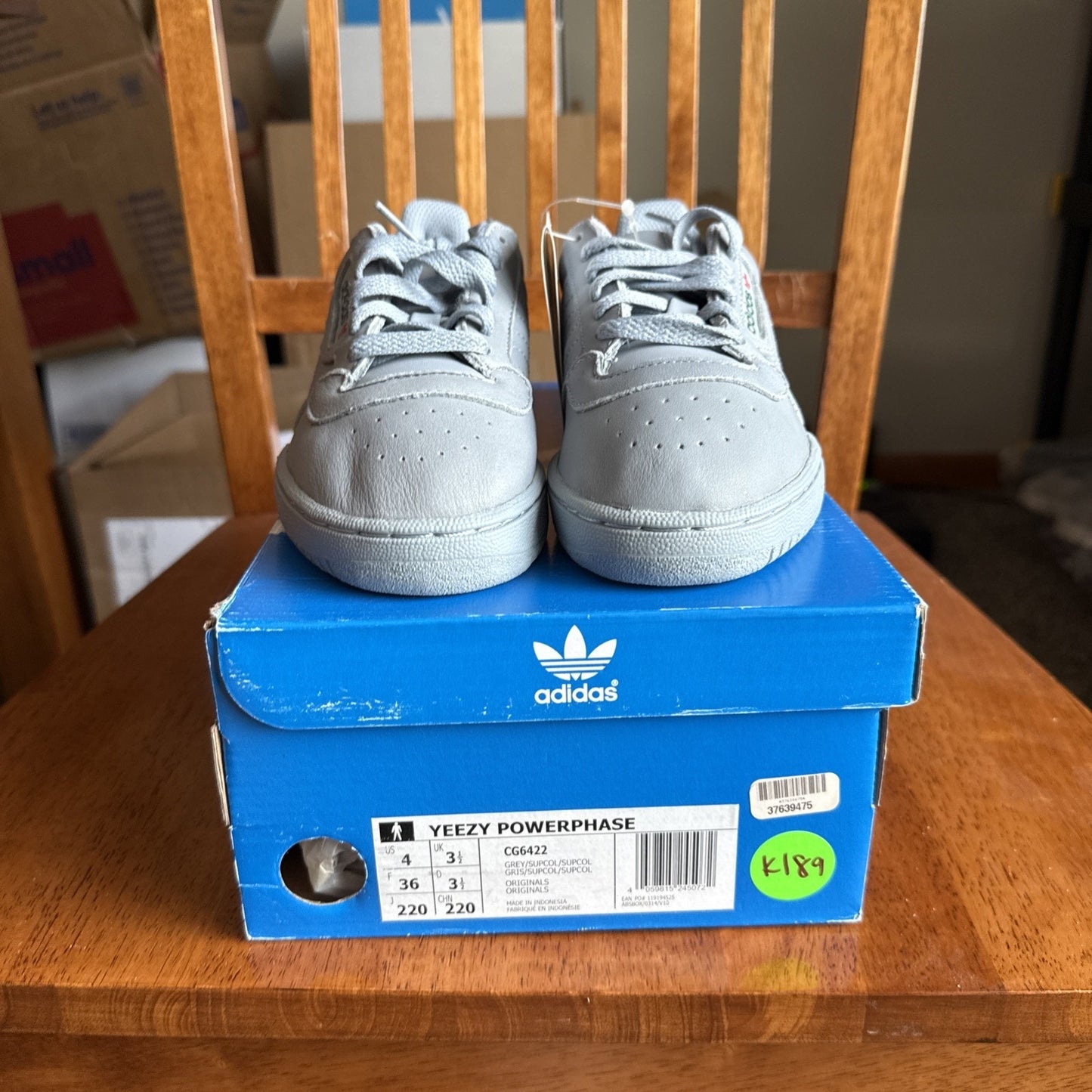Adidas Yeezy Powerphase Calabasas Grey 2017 Mens Size 4 Youth Size 4Y BS037
