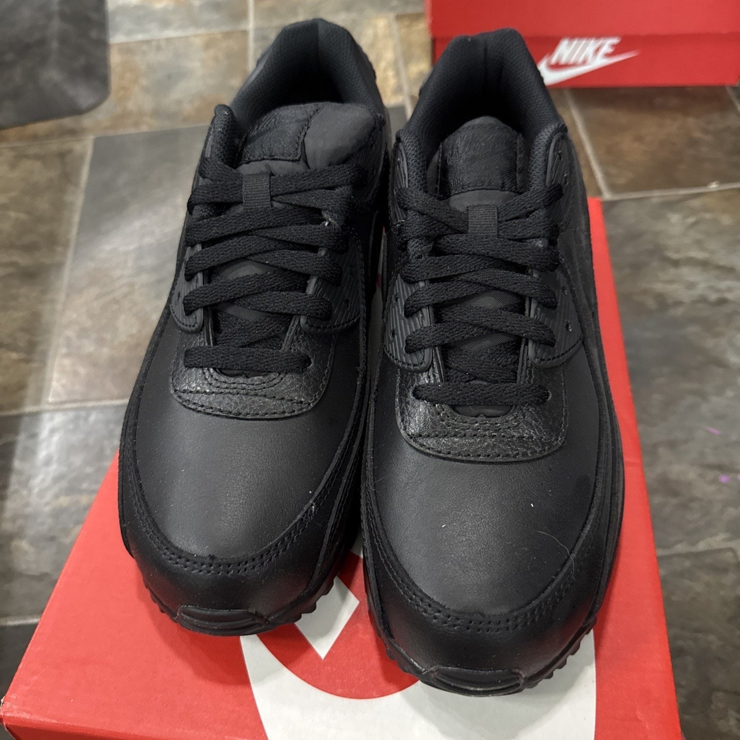Size 10 - Nike Air Max 90 Leather Triple Black