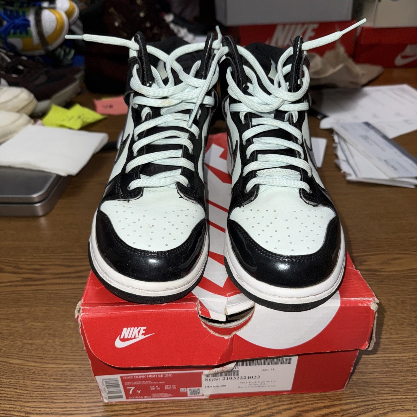 Nike Dunk High SE GS ‘All Star 2021’ Size 7Y Barely Green Black DD1846-300