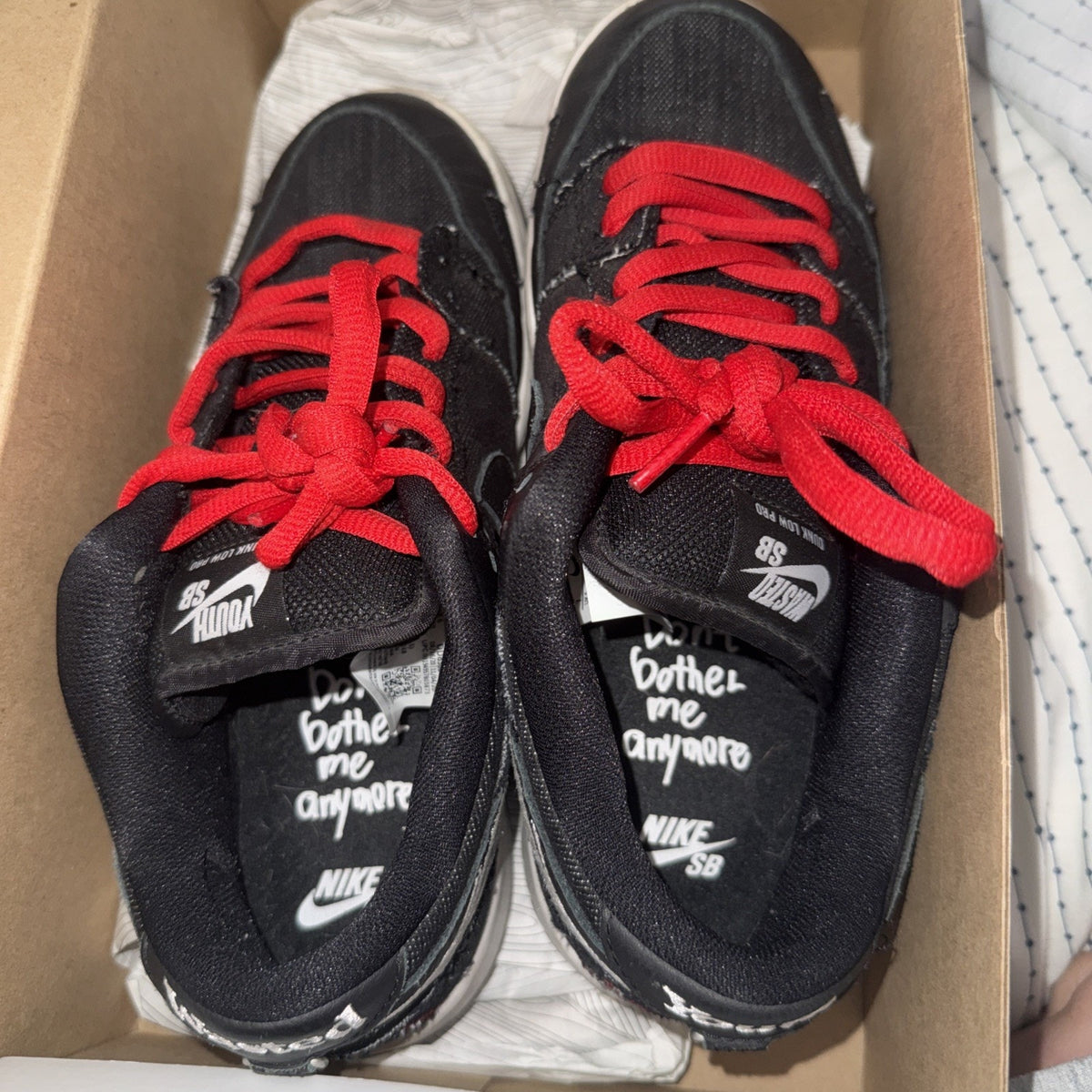 Size 7 - Wasted Youth x Nike Dunk SB Low Black Denim Special Box