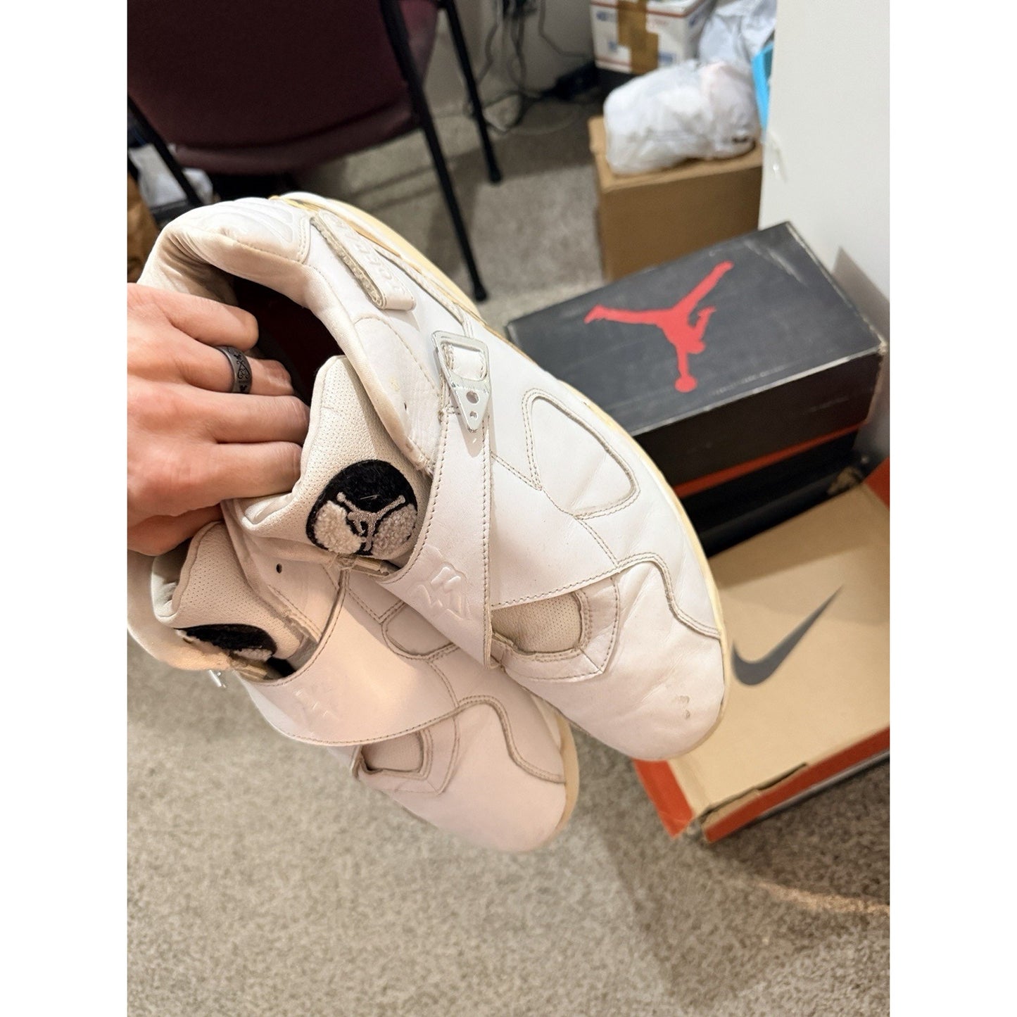 Lot Of 9 Jordan Shoes All Crumbling And With Flaws Needs Sole Swapped.