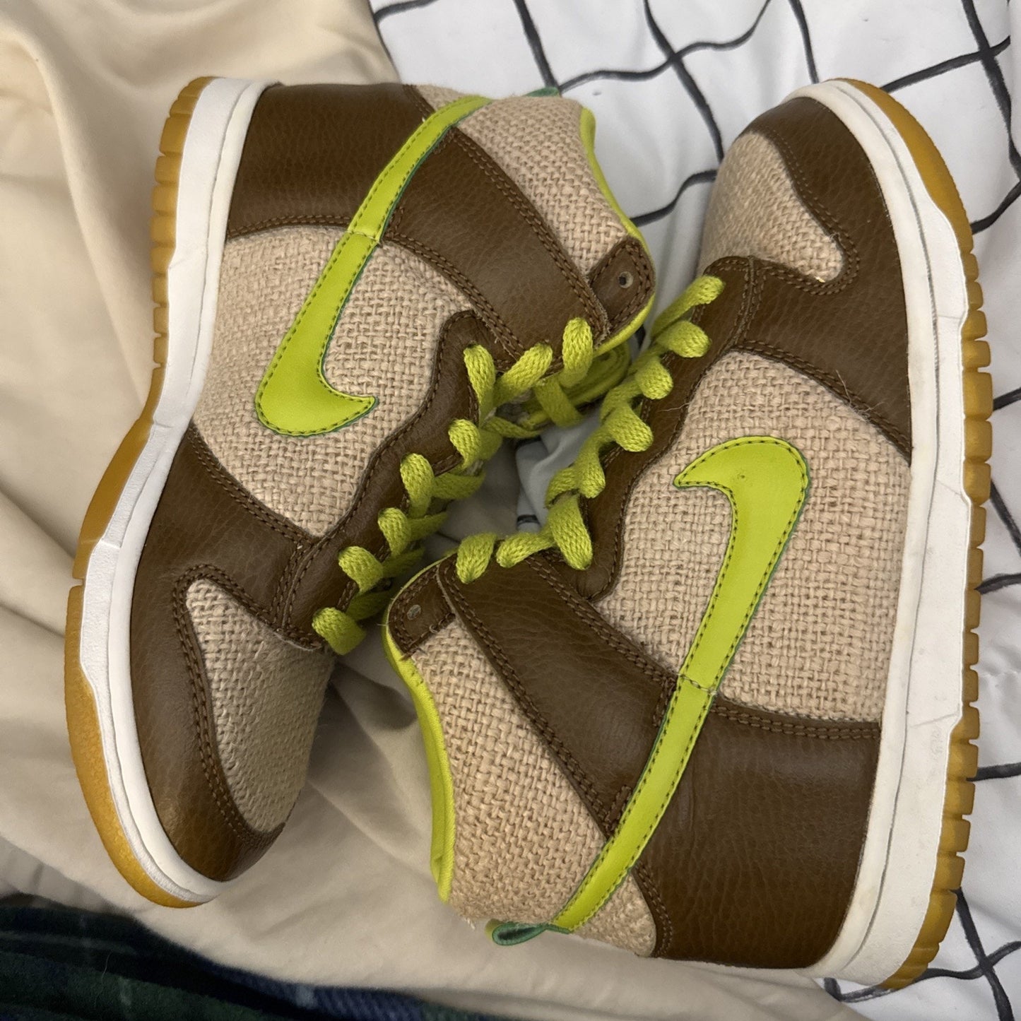 Nike Dunk Shrek GS 3.5Y 308319-231 '07 High Tweed 999999 Sample Tag