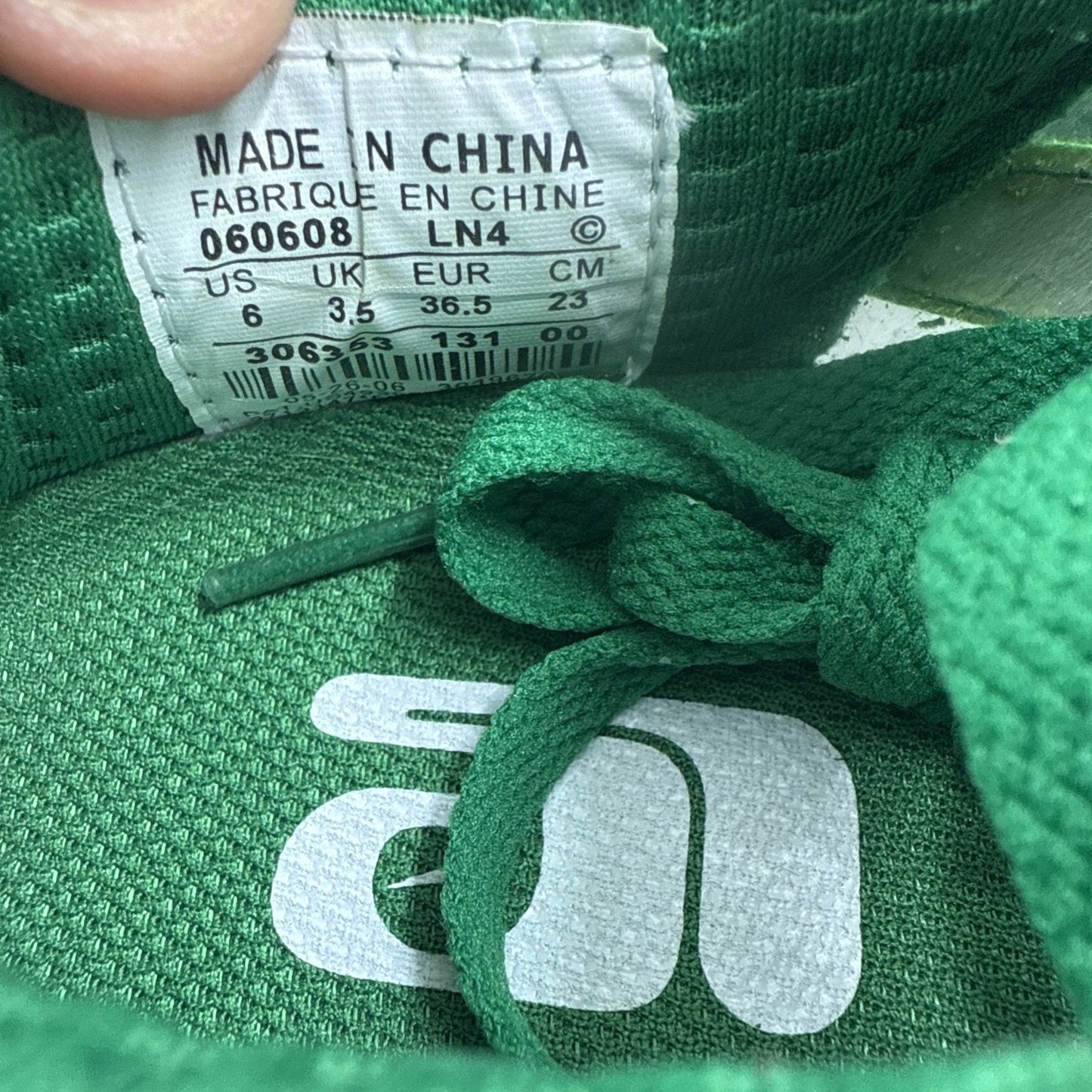 Size 6 Nike Air Force 1 Green And Clear 30635-131 2006 Rare Shoe
