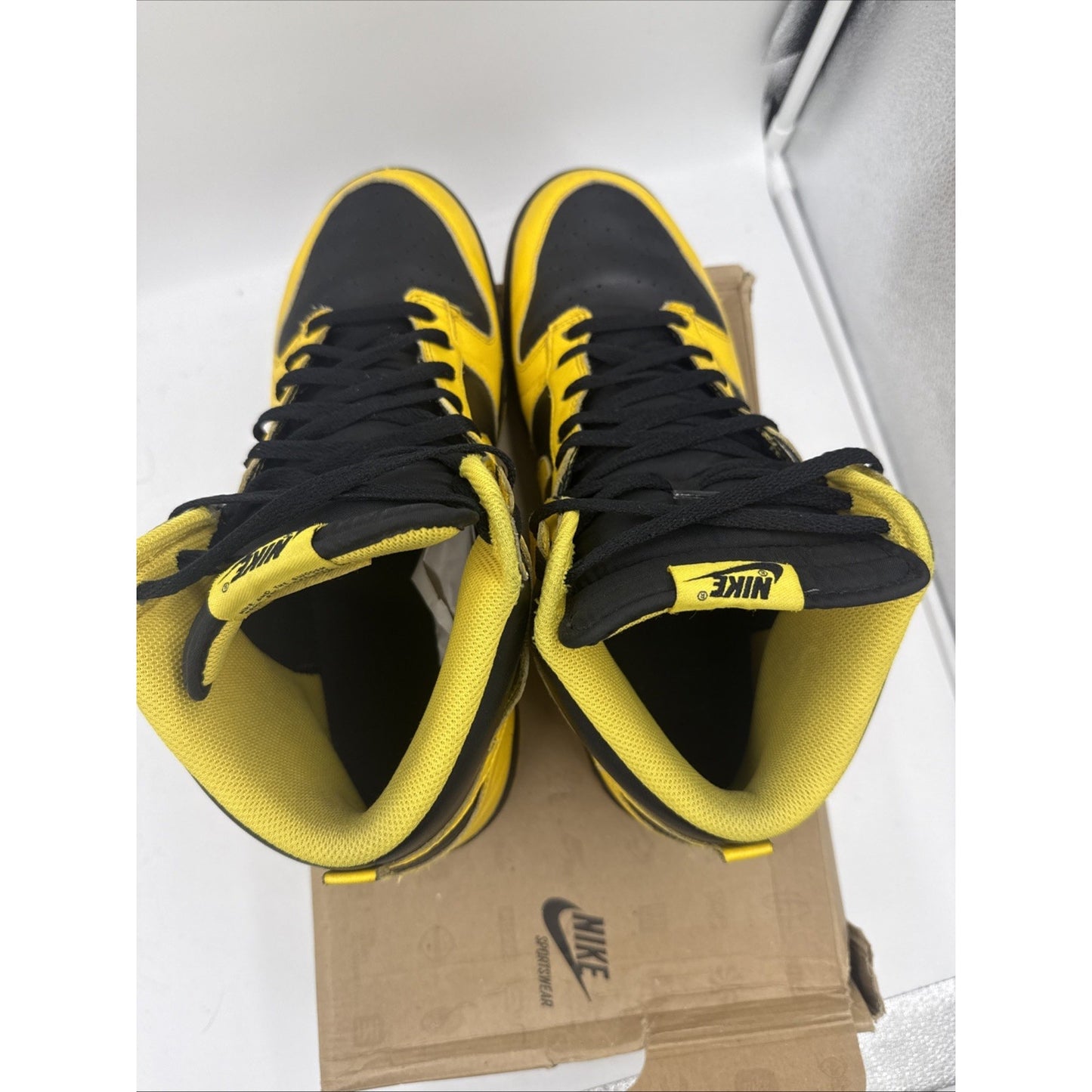 Size 13 - Nike Dunk High Black Varsity Maize