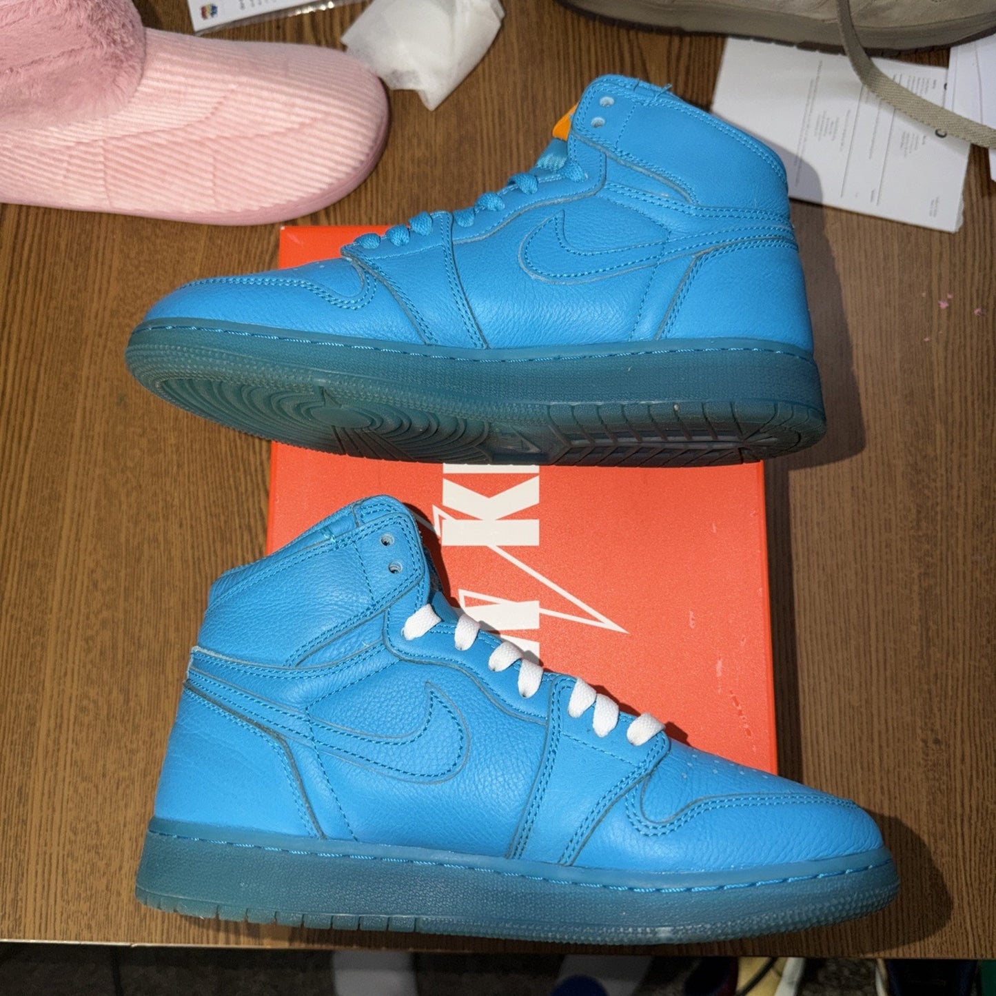 Jordan 1 Nike Retro Gatorade Blue Lagoon Shoes Sneakers Size 5Y AJ6000-455