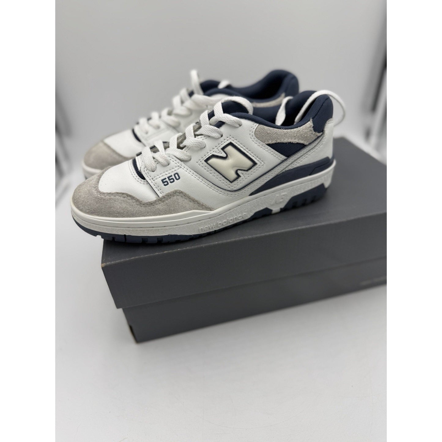 Size 6Y - New Balance 550 White Vintage Indigo (GS) GSB550TG Pre-Owned