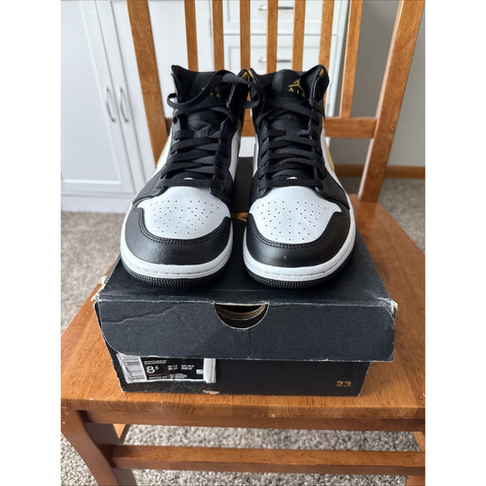 Size 8.5 - Air Jordan 1 Mid Black University Gold BS074