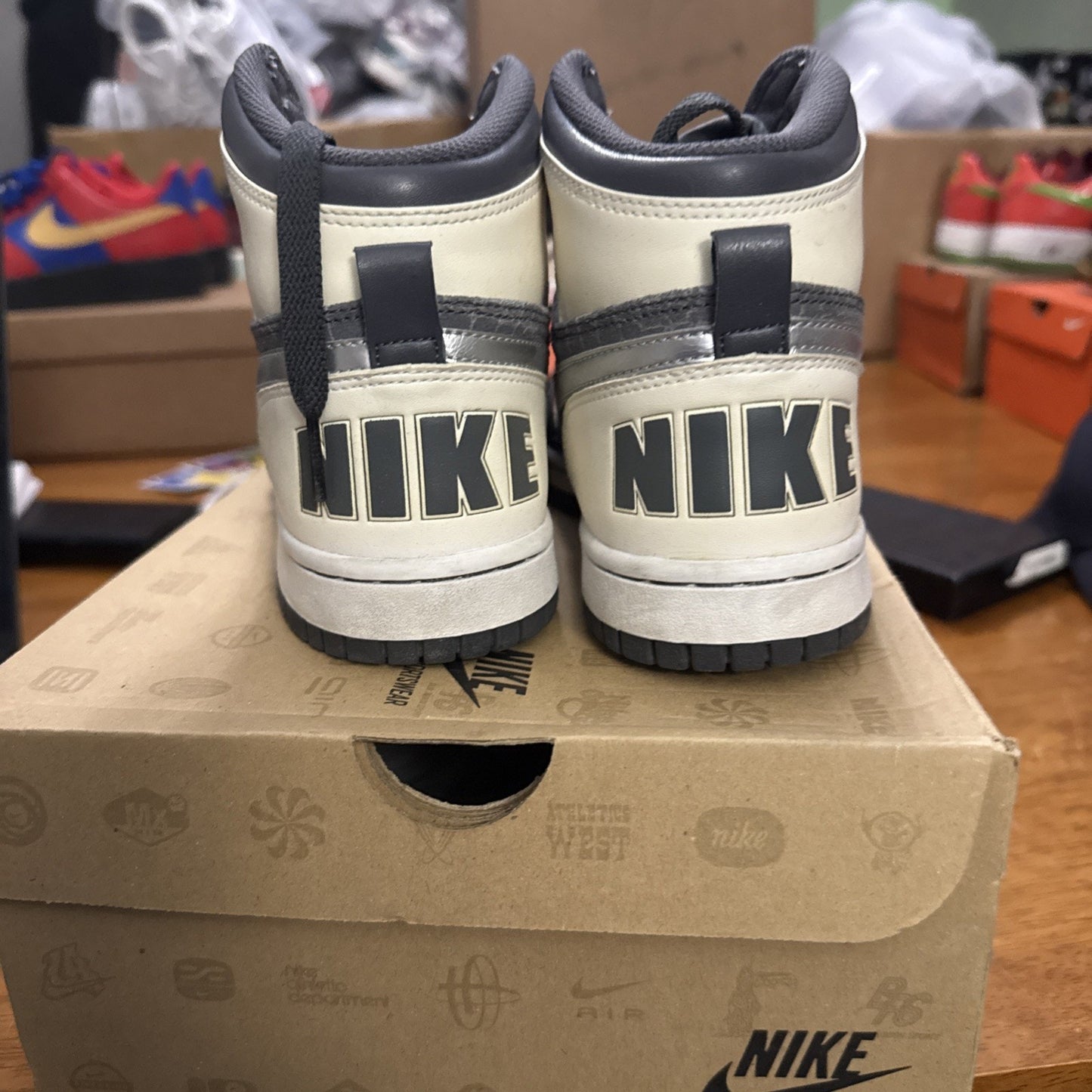 Size 8 - Big Nike High Dark Grey Crocodile BS374