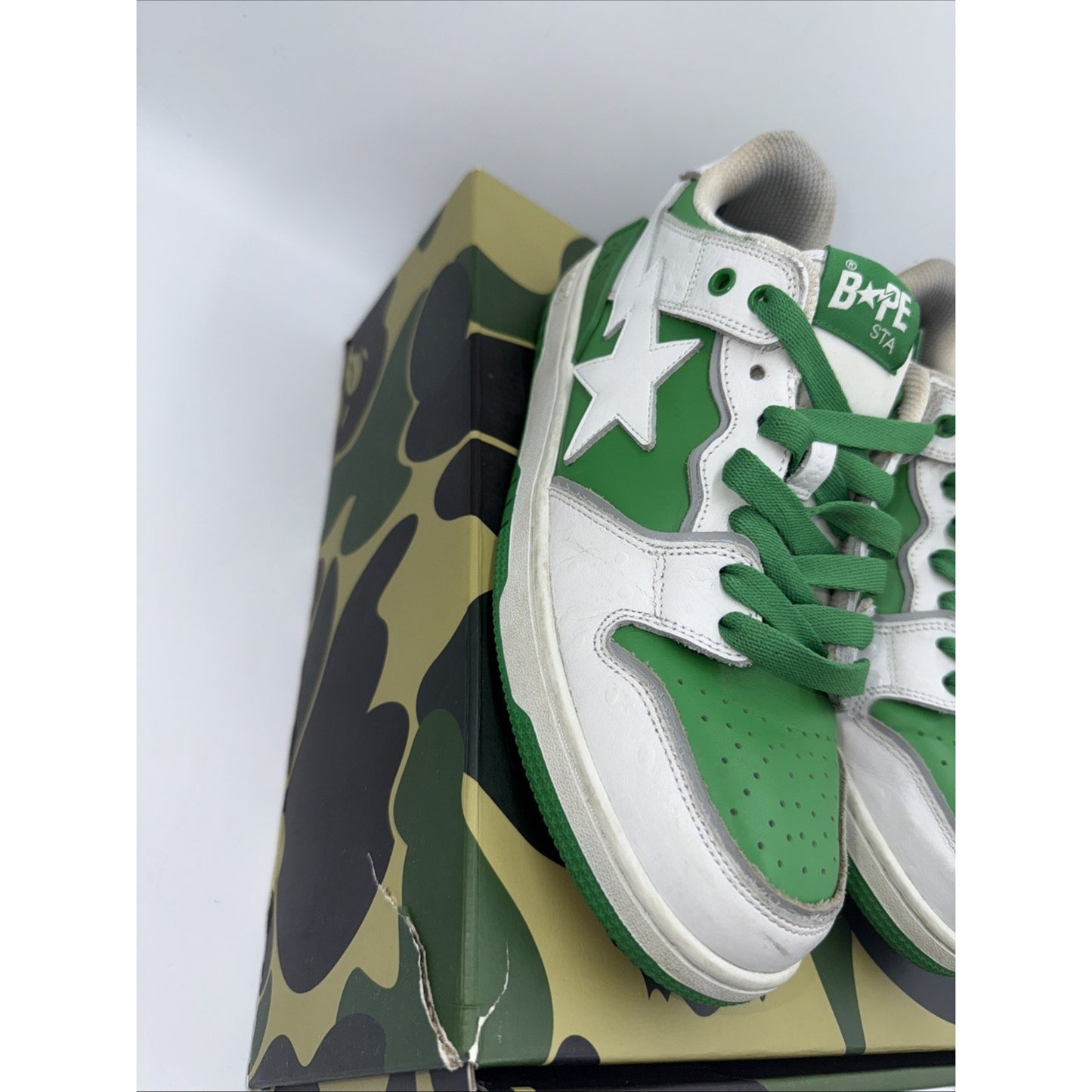 Size 10 - A Bathing Ape Sk8 Sta #1 Faux Ostrich Leather Pack - Green