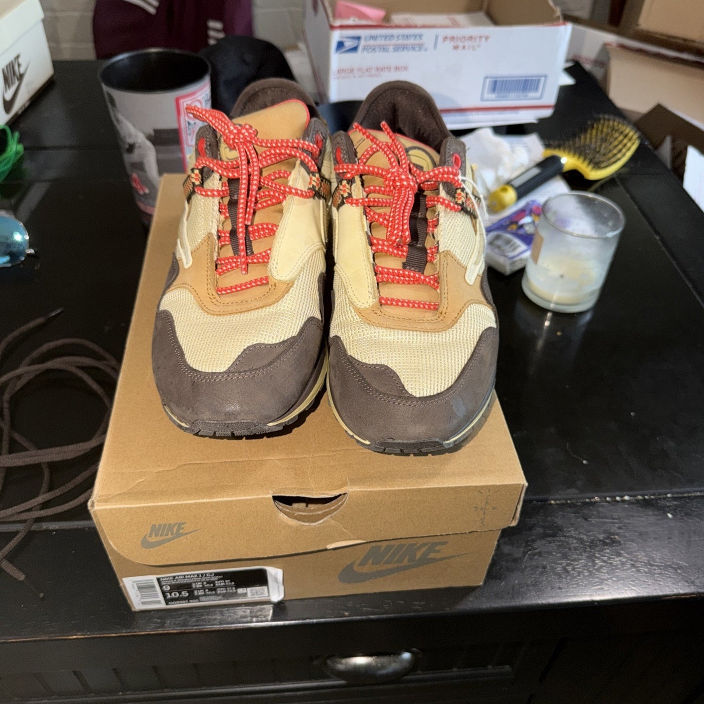 Size 9 - Nike Air Max 1 x Travis Scott Low Baroque Brown
