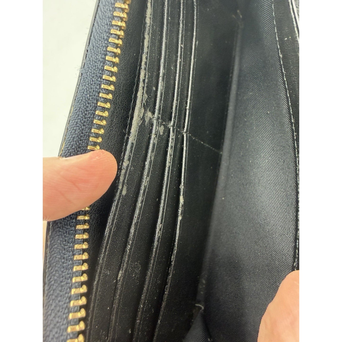 Coach Women Accordion Zip Wallet in Croc Embossed Leather Denim Blue