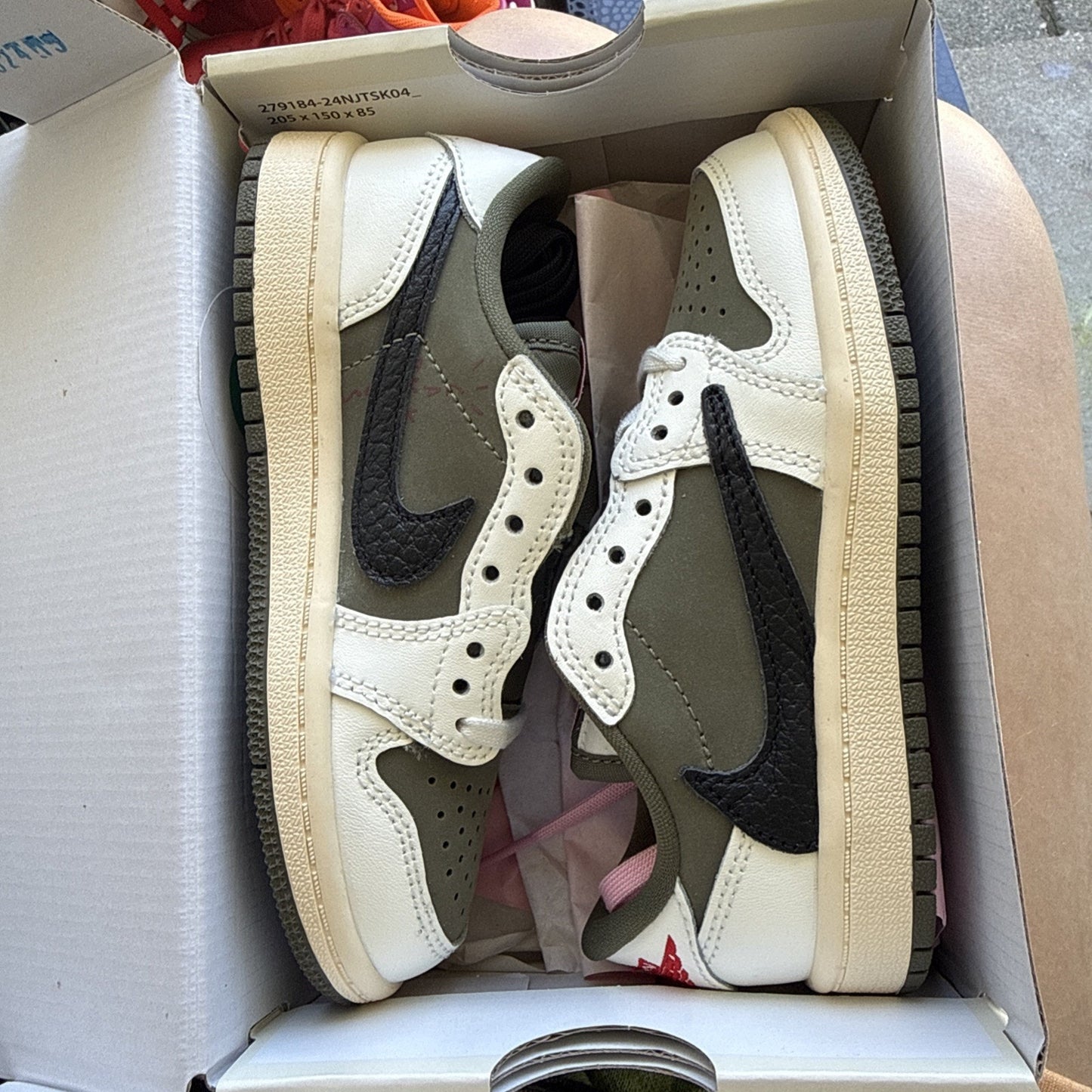 Size 11c Air Jordan 1 Low OG SP (TD) Travis Scott Medium Olive DO5441-200
