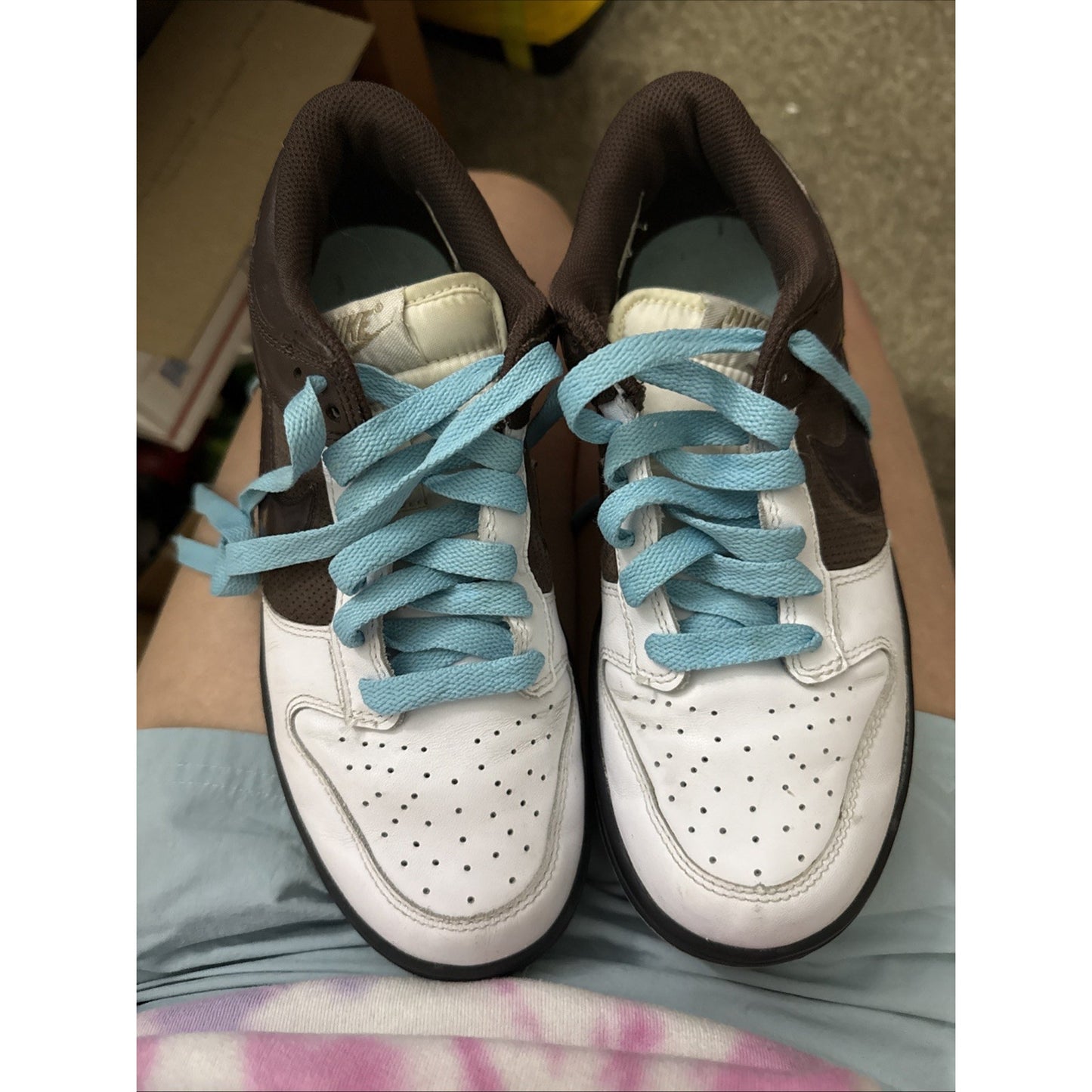 Size 8.5 - Nike Dunk Low White Baroque Brown W