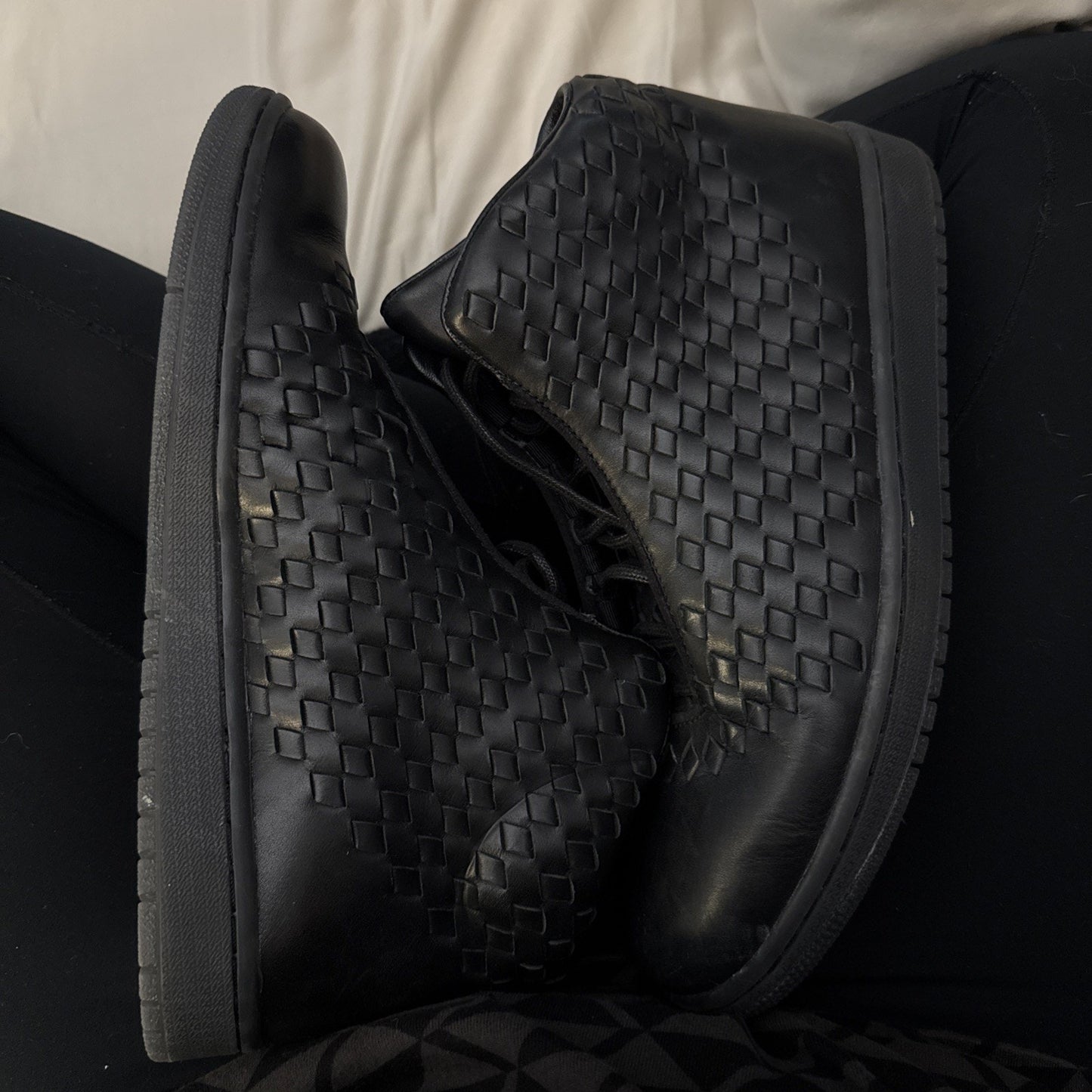 Nike Air Jordan Shine Black Leather 689480-010 Men's Size 10.5