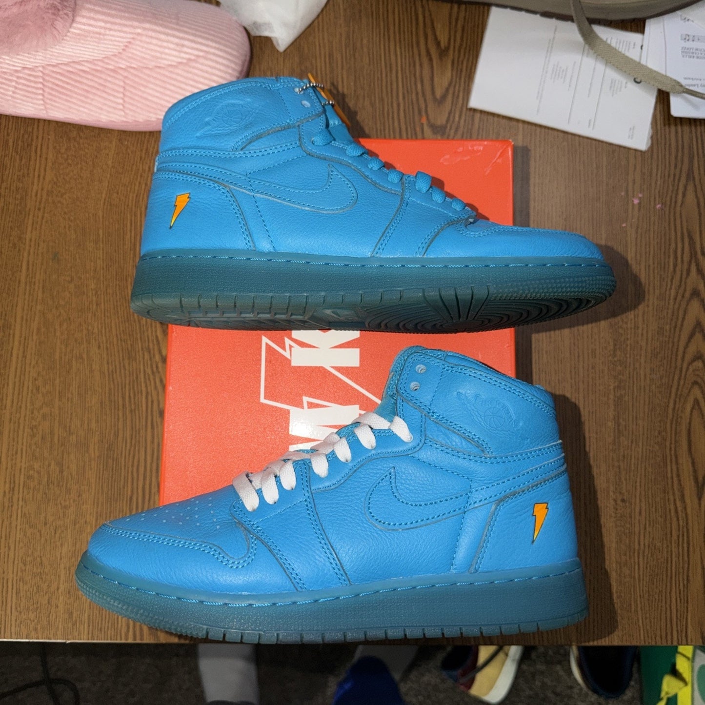 Jordan 1 Nike Retro Gatorade Blue Lagoon Shoes Sneakers Size 5Y AJ6000-455
