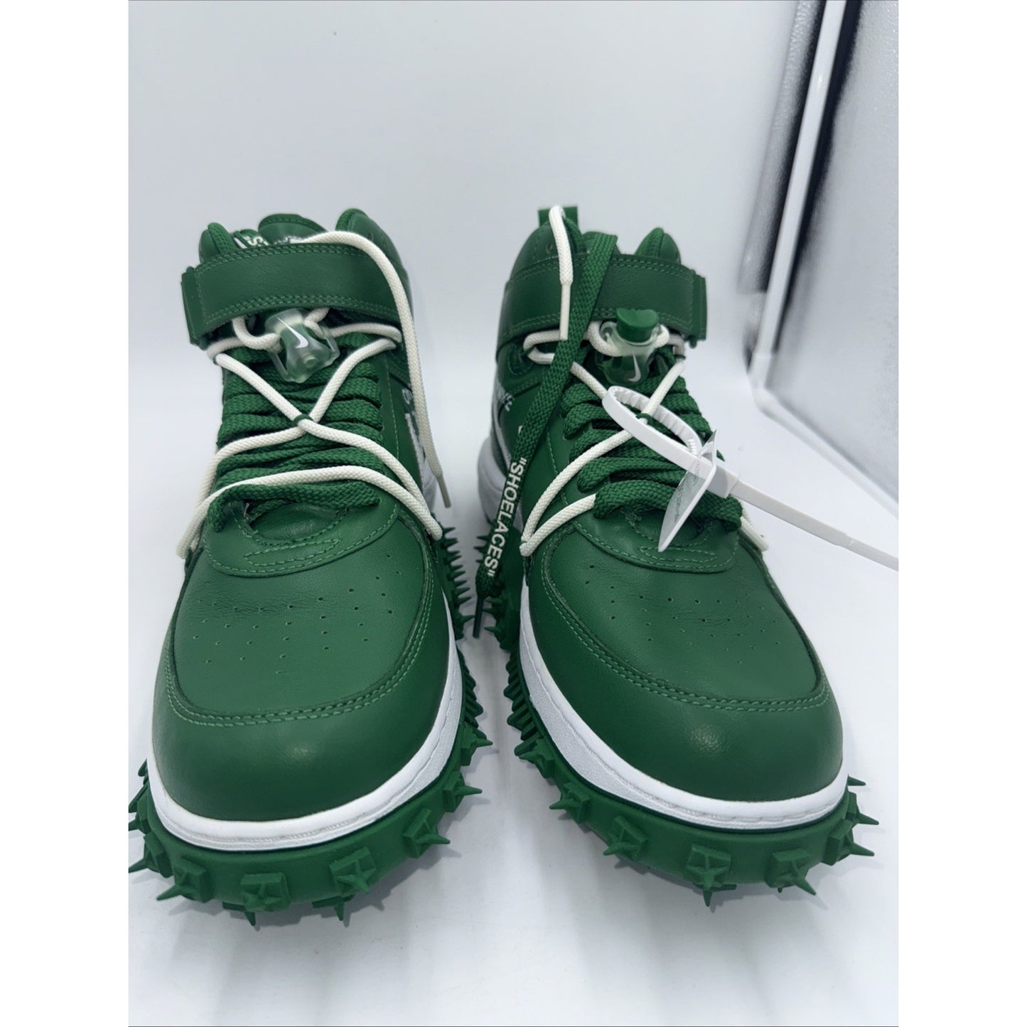 Size 10.5 - Nike Off-White x Air Force 1 SP Leather Mid Pine Green