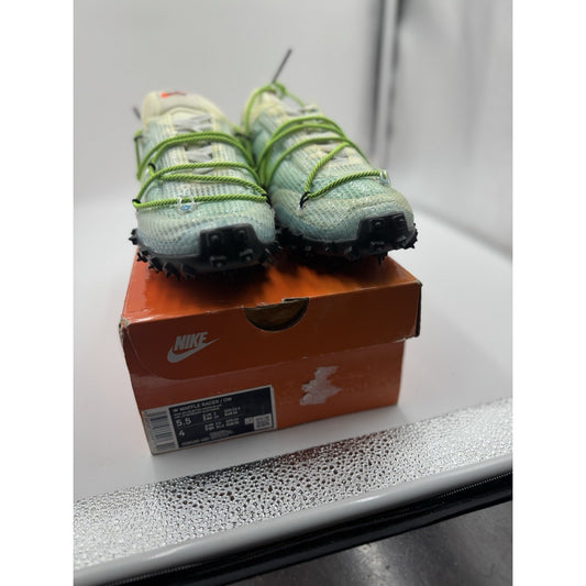 Size 5.5 - Nike Off-White x Waffle Racer Vivid Sky W BS739