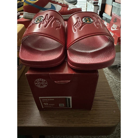 Cross Colours CXC Love Is Love Sign Language Slide Sandals NIB Size 10 BS235