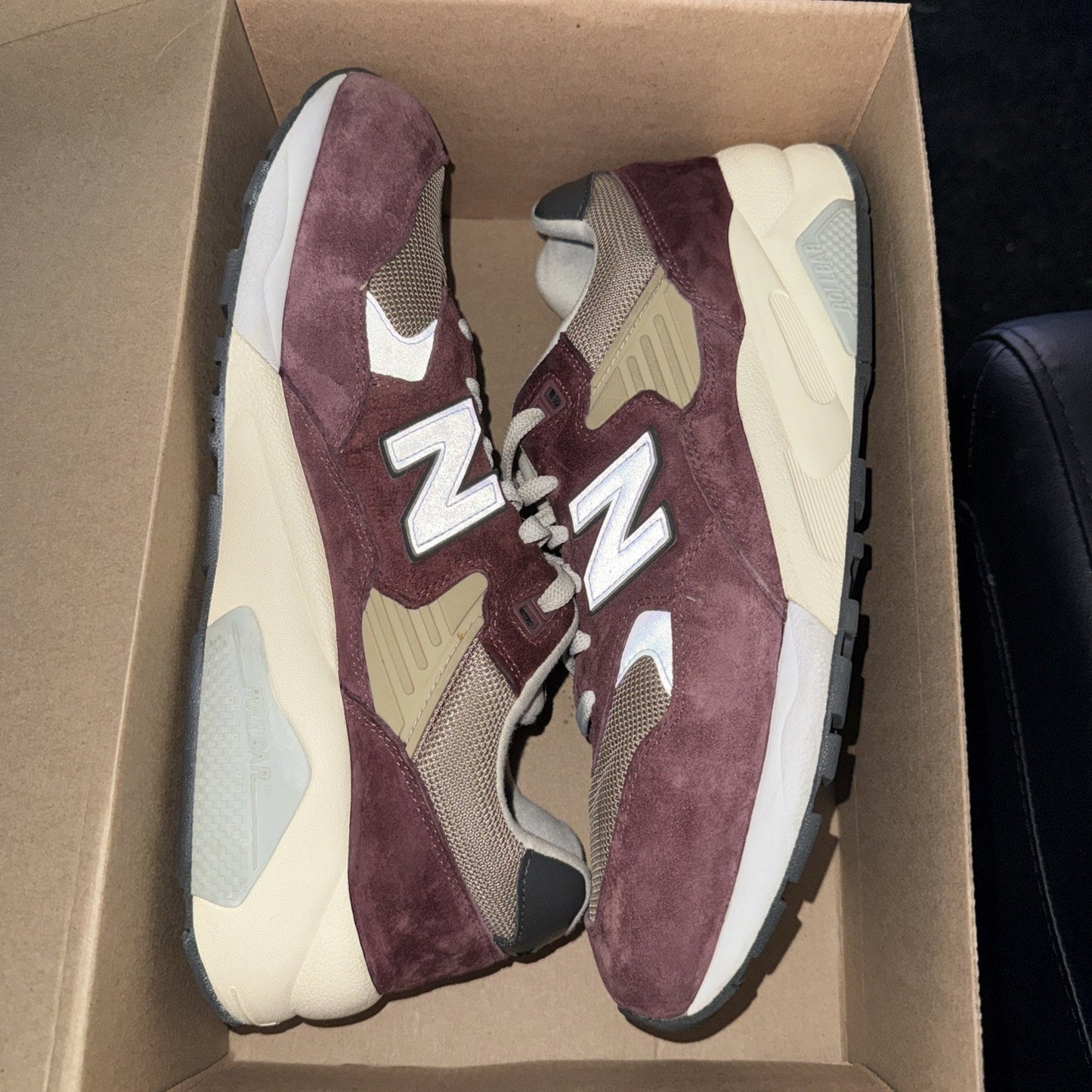 Size 10.5 New Balance 580 Washed Burgundy