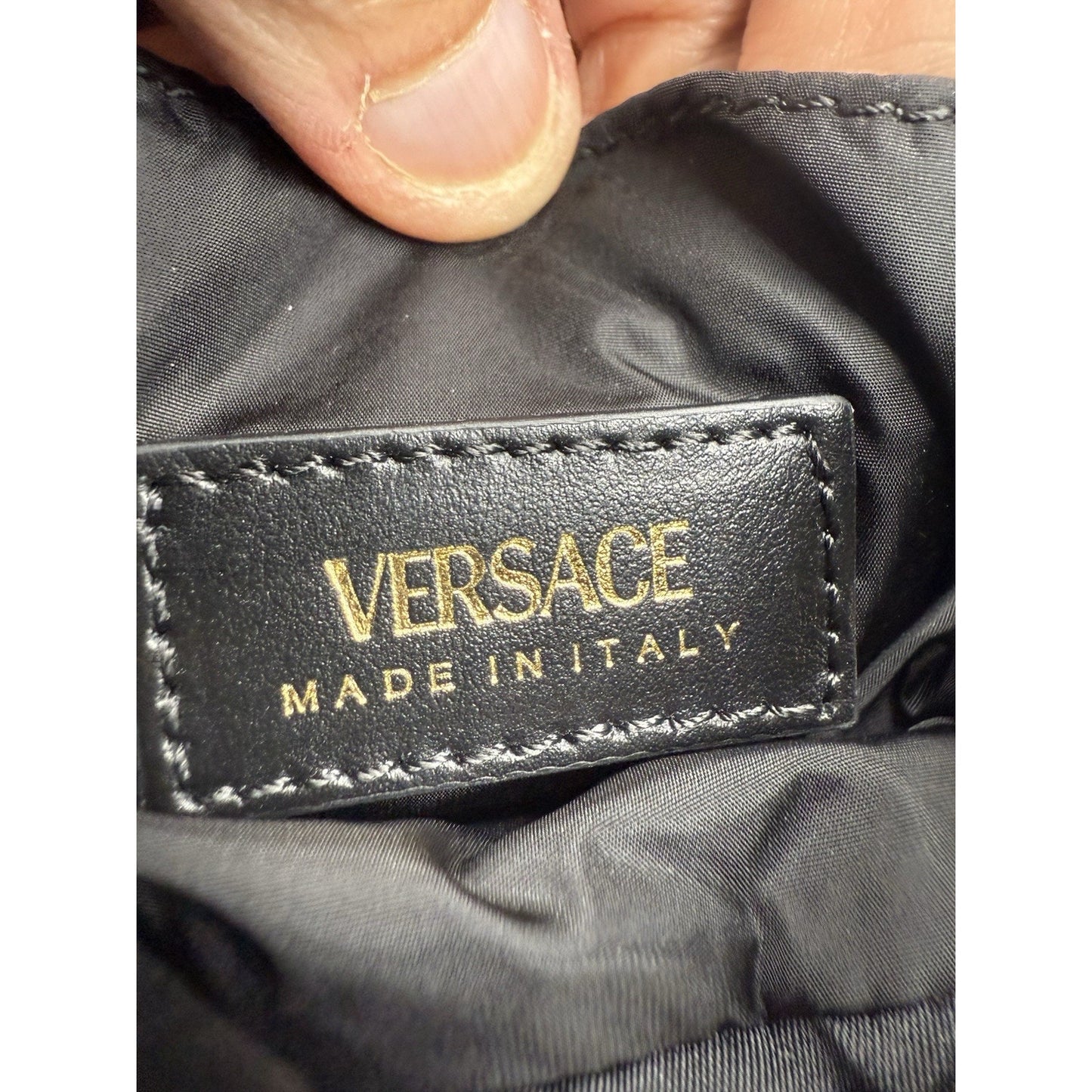 Versace Mini Nylon Medusa Drawstring Backpack Bag