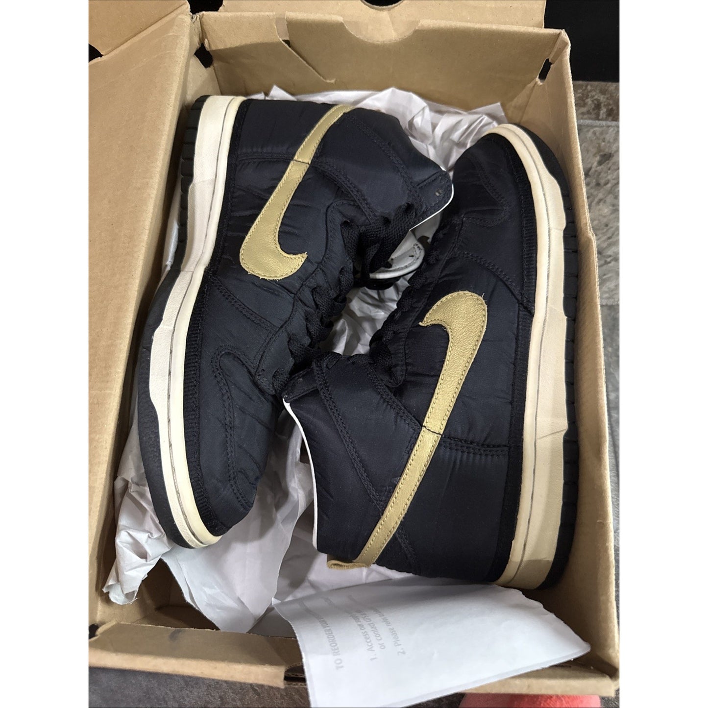 Size 6 Nike Dunk Hi Vandal Premium BLACK GOLD 346113-071 With Original Box