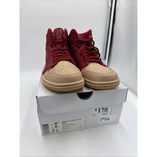 Size 9.5 - Air Jordan 1 Retro Premium High Dipped Toe - Red W
