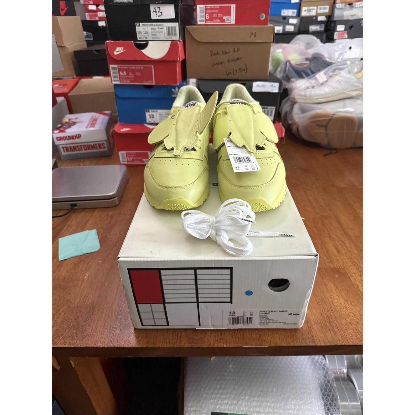 Size 14 - Reebok Eames Office x Classic Leather Eames Elephant - Cool Aloe BS405