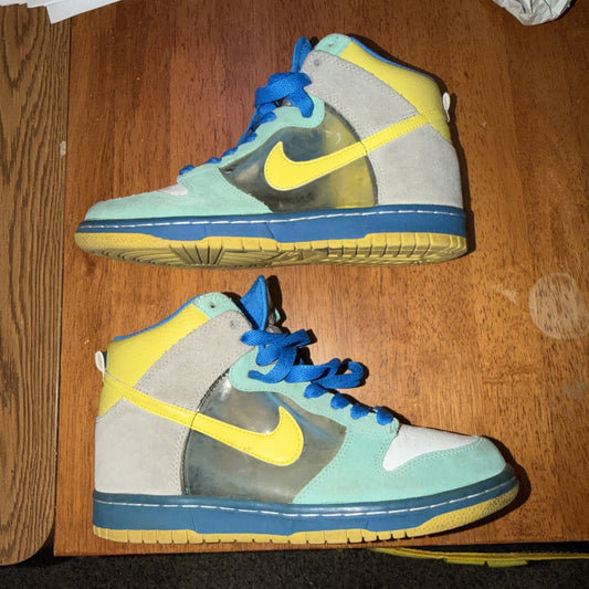 Size 8 - Nike Dunk 6.0 High Mint Yellow Translucent W