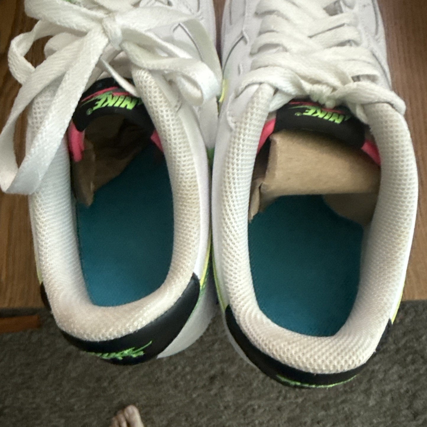 Nike Air Force 1 '07 LV8 White Aquamarine Green Strike DJ5154-100 Size US 7Y