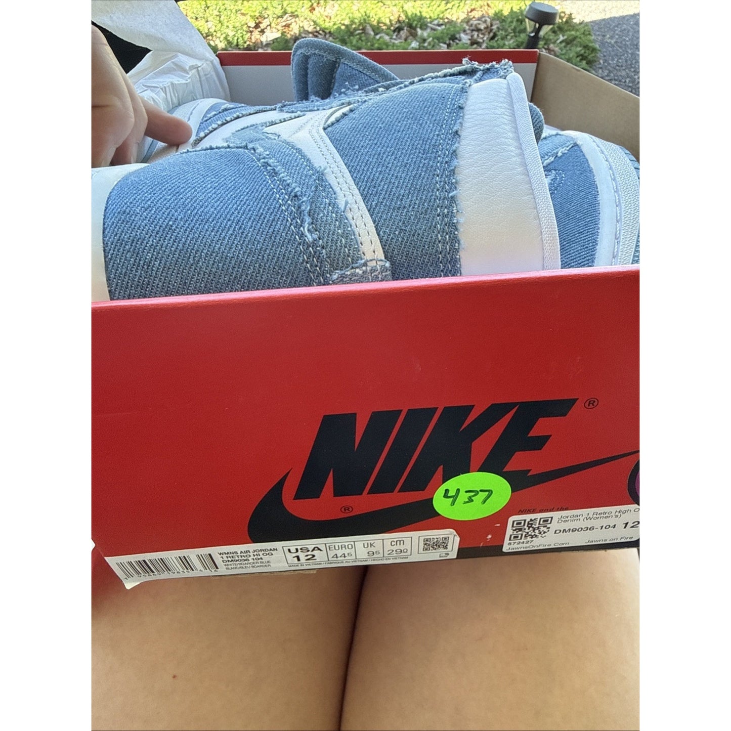 Size 12 - Jordan 1 High OG Denim 2022 W