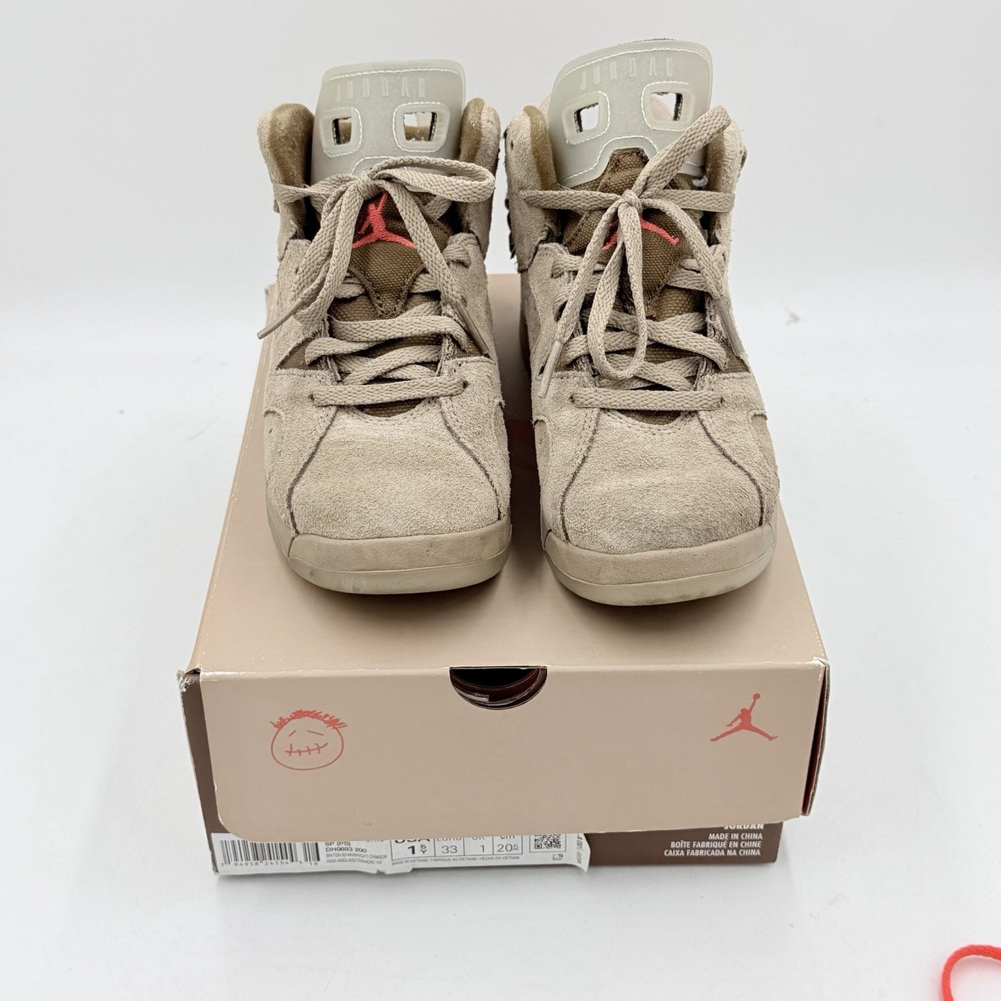 Size 1.5 (PS) - Jordan 6 Retro x Travis Scott Mid British Khaki